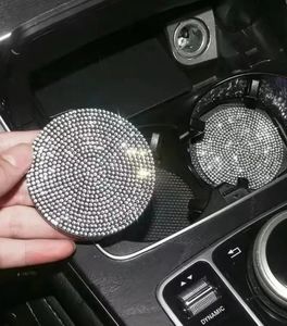 2pcs Full Artifictic Diamond Car Anti-dirty Coaster Set